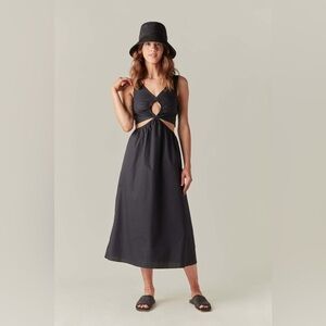 Anine Bing Dione Black Cotton Cutout  Dress 🖤 Small